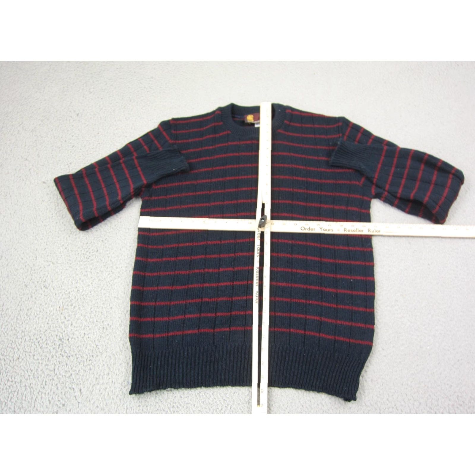 Vintage VINTAGE McLochland Sweater Mens L Blue Striped Wool Slim Crew Knit Pullover 90s United States Industry: Casual Size US L / EU 52-54 / 3 - 6 Thumbnail