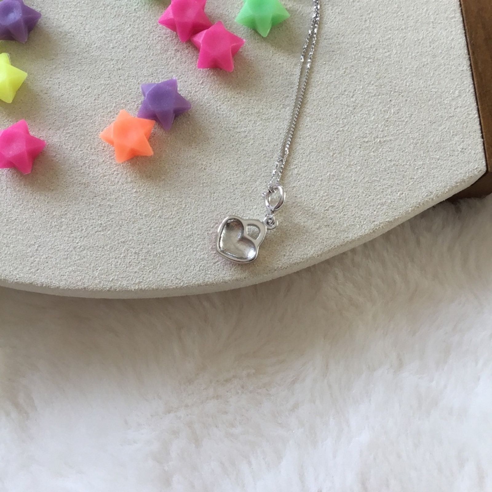 Other Sterling Silver Pink Heart Pendant Necklace Size ONE SIZE - 3 Thumbnail