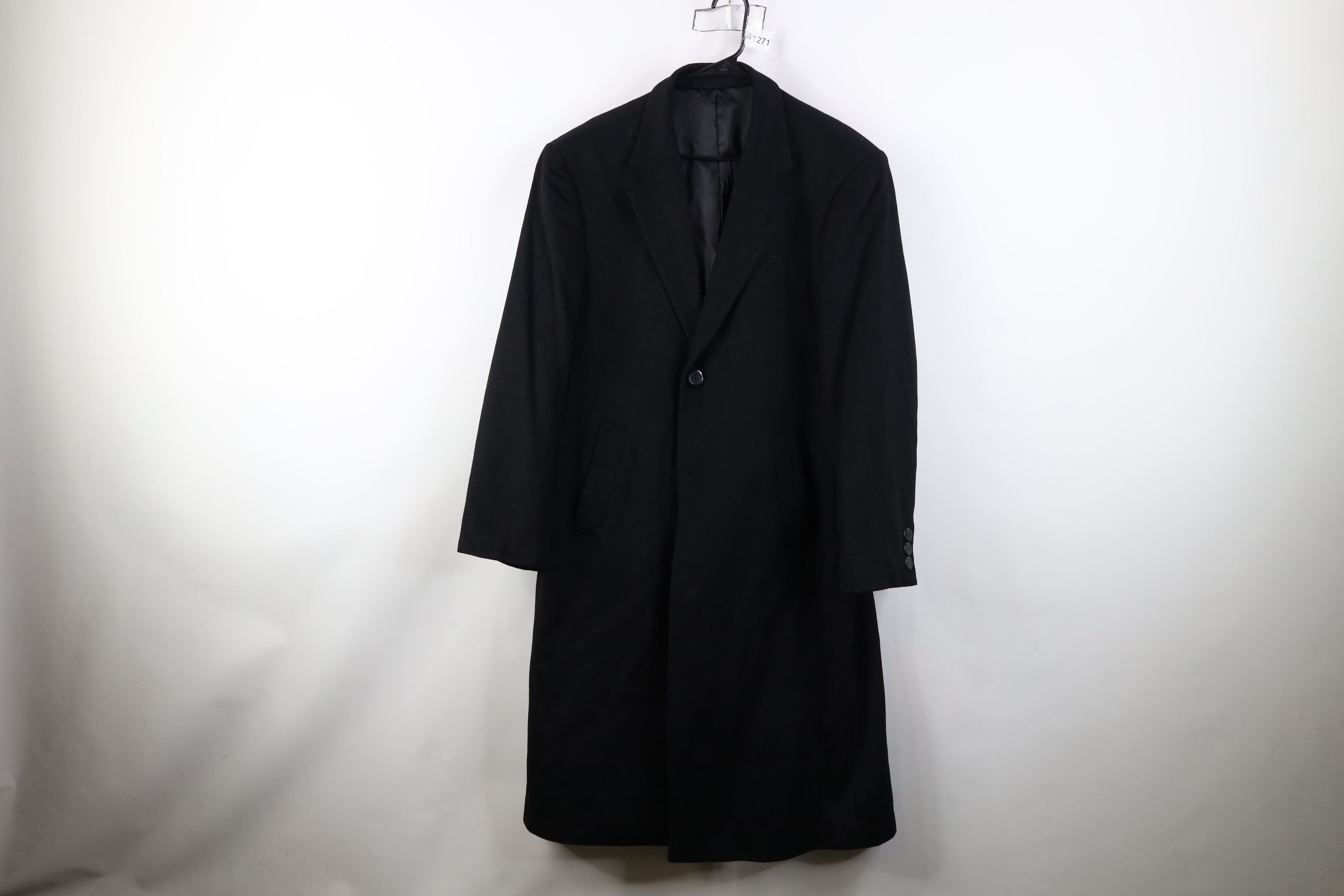 Vintage Vintage Streetwear Cashmere Button Overcoat Jacket Black Size US XXL / EU 58 / 5 - 1 Thumbnail