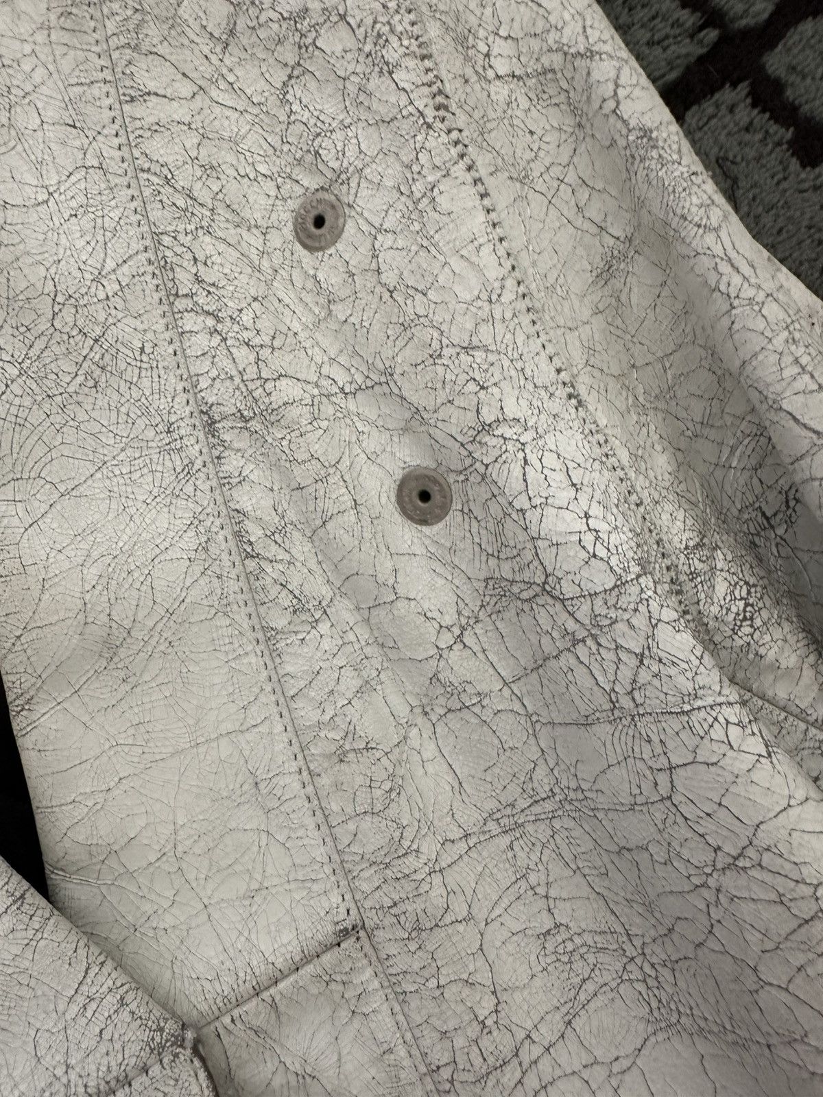 Maison Margiela Archive Margiela Fall 2000 Painted Leather Biker Jacket Size XS / US 0-2 / IT 36-38 - 5 Thumbnail