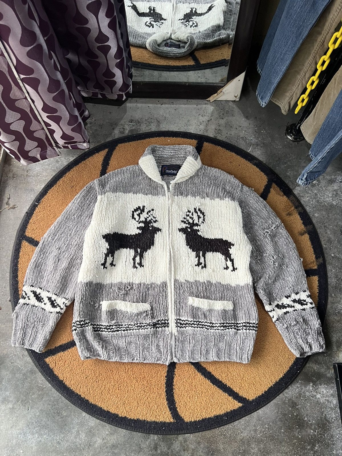Penfield 🔥Distressed Penfield Deer Cable Knit Zipper Jacket Size US M / EU 48-50 / 2 - 1 Thumbnail