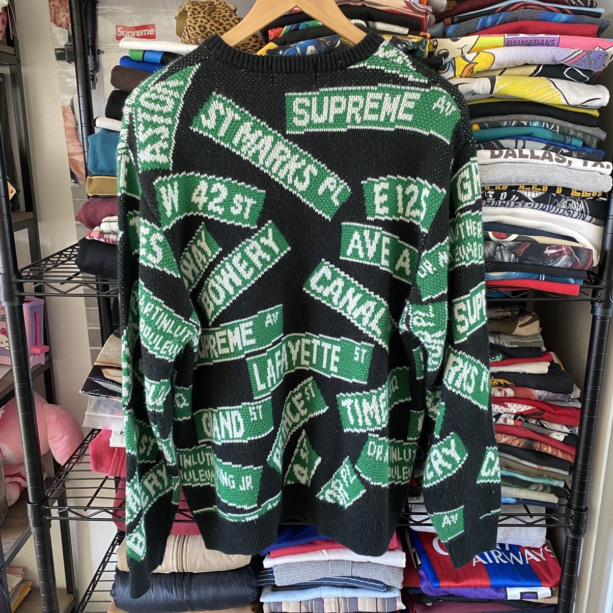 Supreme Supreme Street Signs Sweater Black 2021 Size US L / EU 52-54 / 3 - 6 Thumbnail