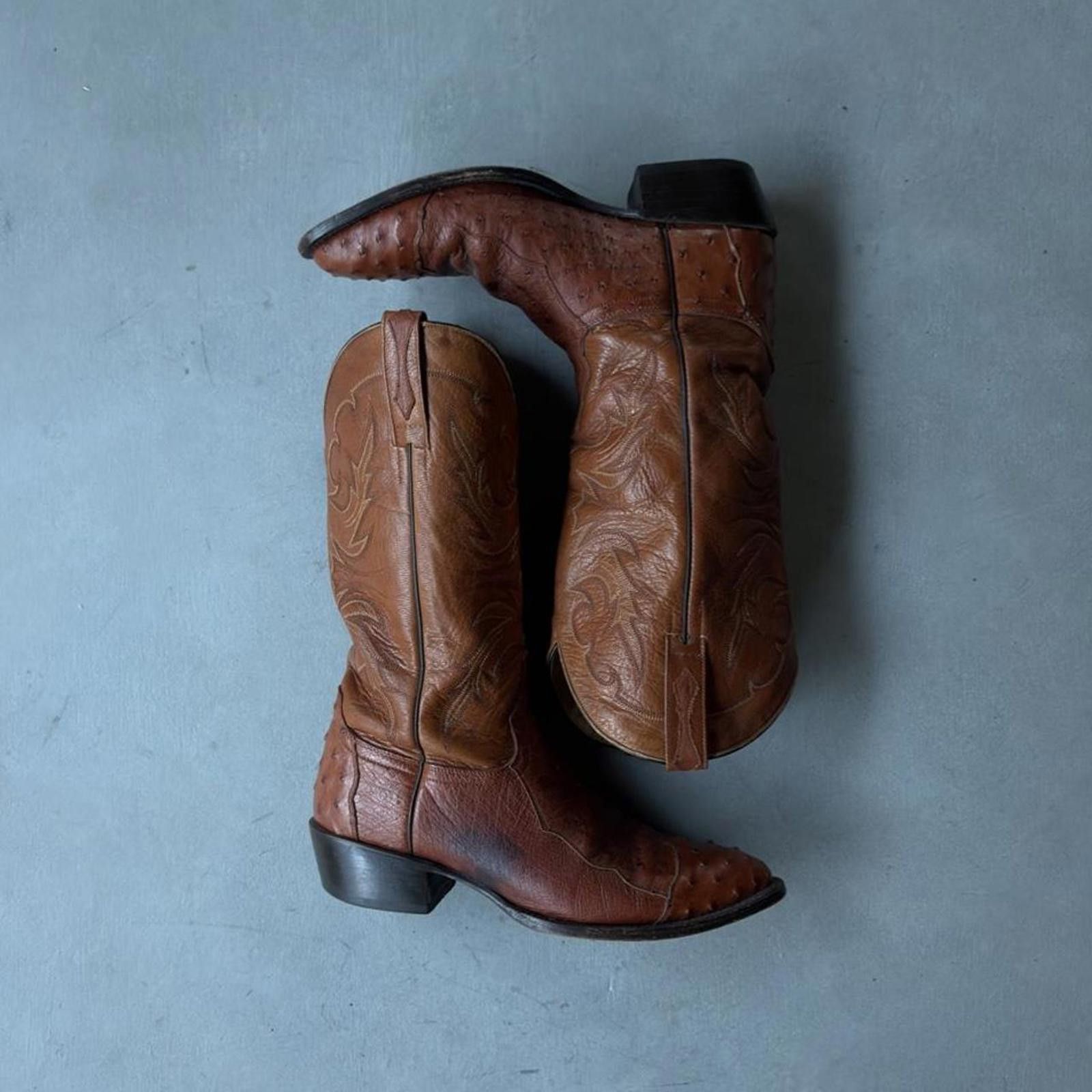 Acme Clothing Vintage JB Dillon Ostrich Cowboy Boots Western Roper Rodeo Size US 8.5 / EU 41-42 - 1 Thumbnail