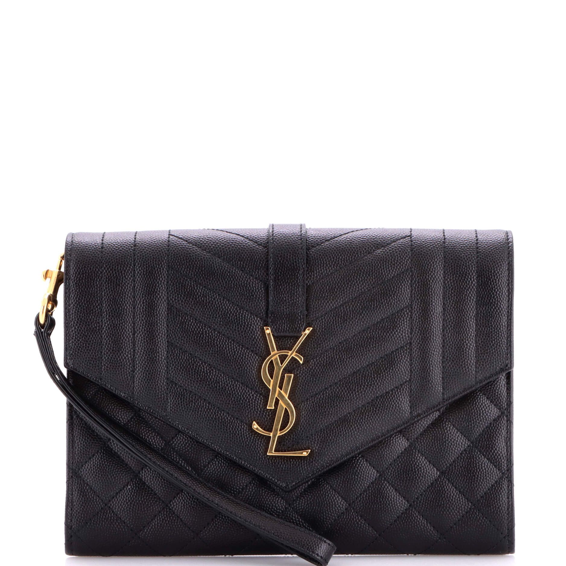 Saint Laurent Paris Classic Monogram Envelope Wristlet Clutch Size ONE SIZE - 1 Thumbnail