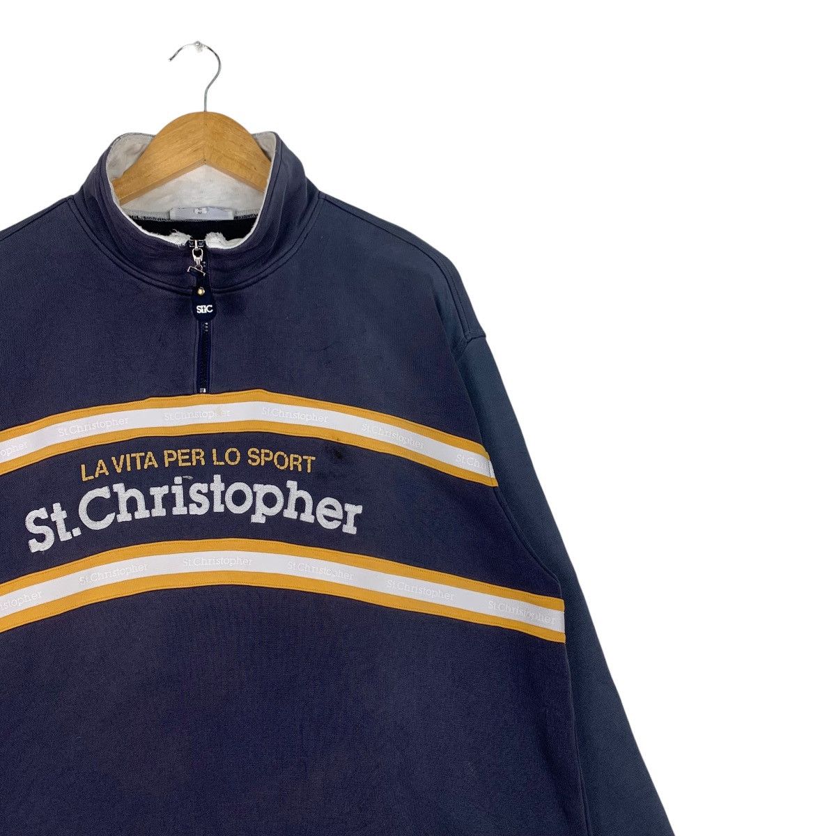 Vintage ST. CHRISTOPHER Embroidery Logo Half Zip Sweater #0960-C43 Size US L / EU 52-54 / 3 - 5 Thumbnail