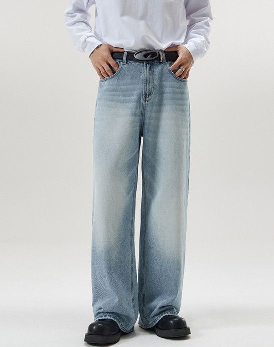 Japanese Brand American-style patchwork ripped baggy jeans for men Size US 32 / EU 48 - 1 Thumbnail