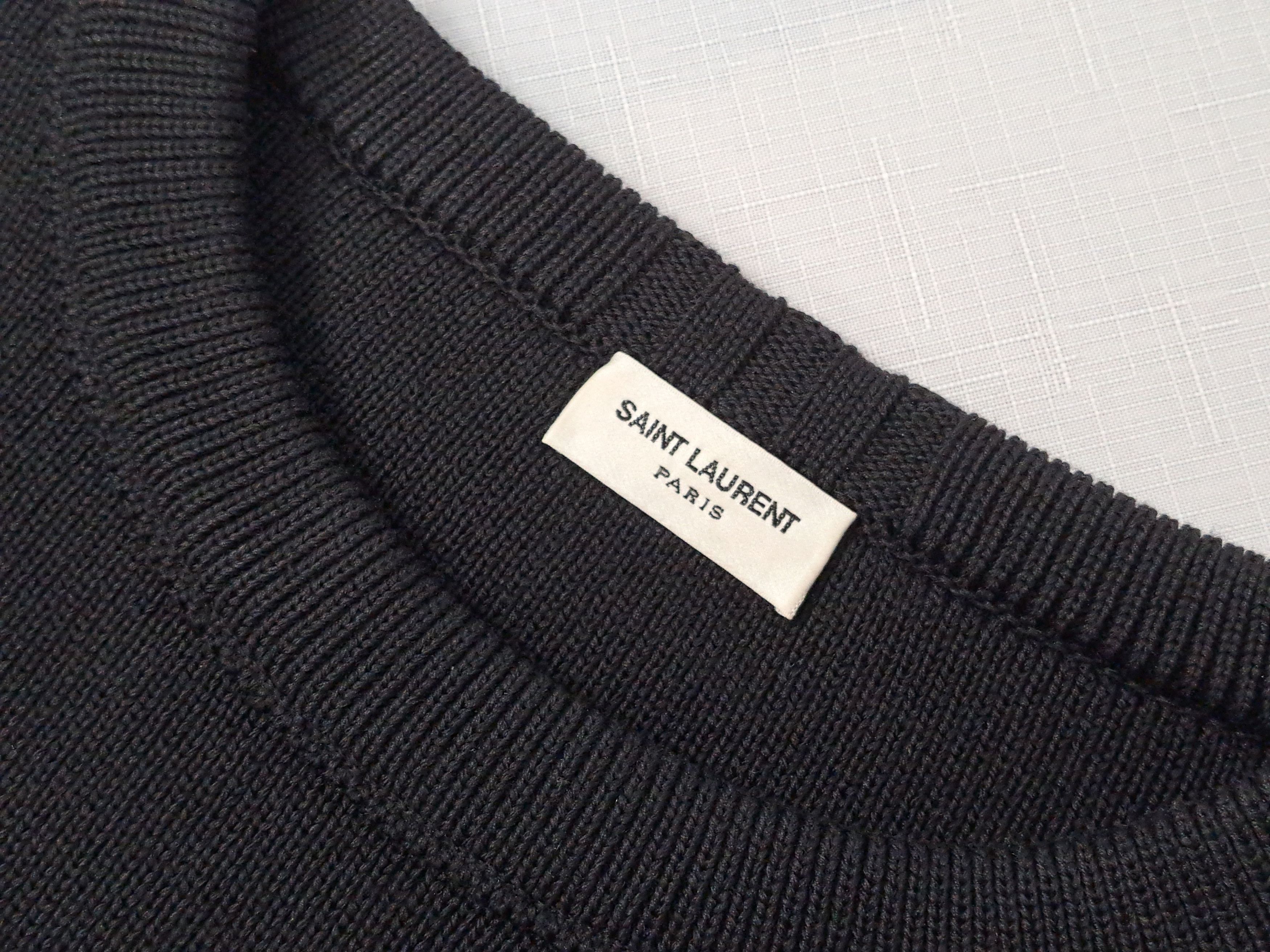 Saint Laurent Paris SAINT LAURENT Paris wool/cotton striped sweater. Size L / US 10 / IT 46 - 11 Thumbnail