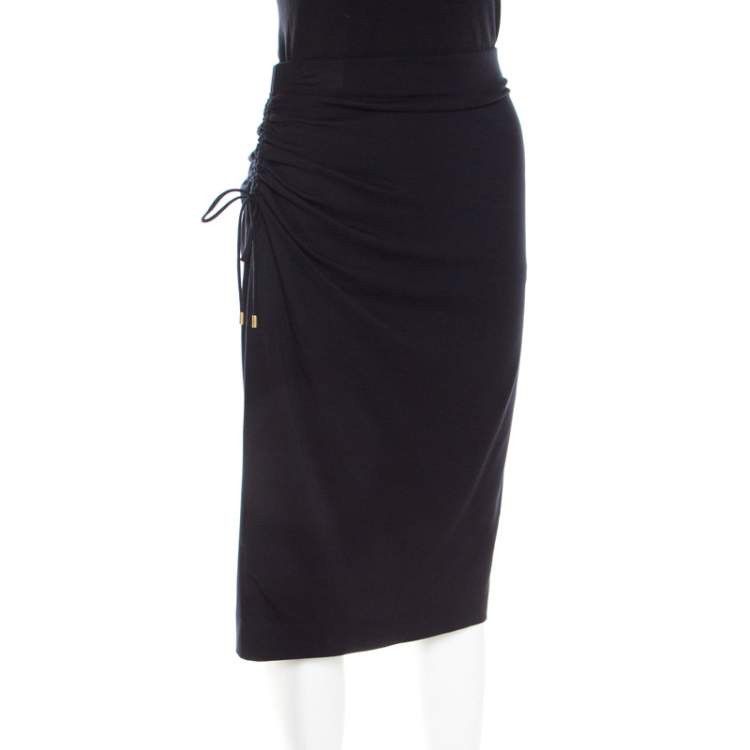 Escada Escada Black Jersey Ruched Side Detail Maxi Skirt 42 Size 30" / US 8 / IT 44 - 1 Thumbnail