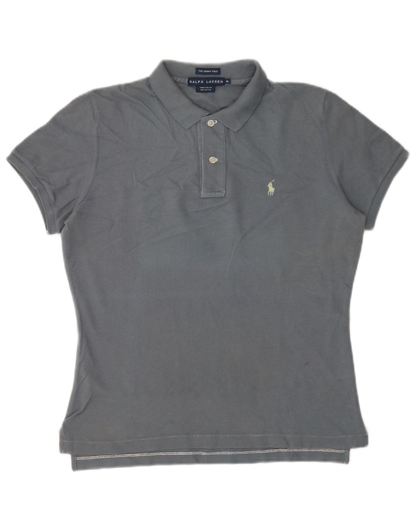 Polo Ralph Lauren Mens The Skinny Polo Polo Shirt XL Grey Cotton Size US M / EU 48-50 / 2 - 1 Thumbnail