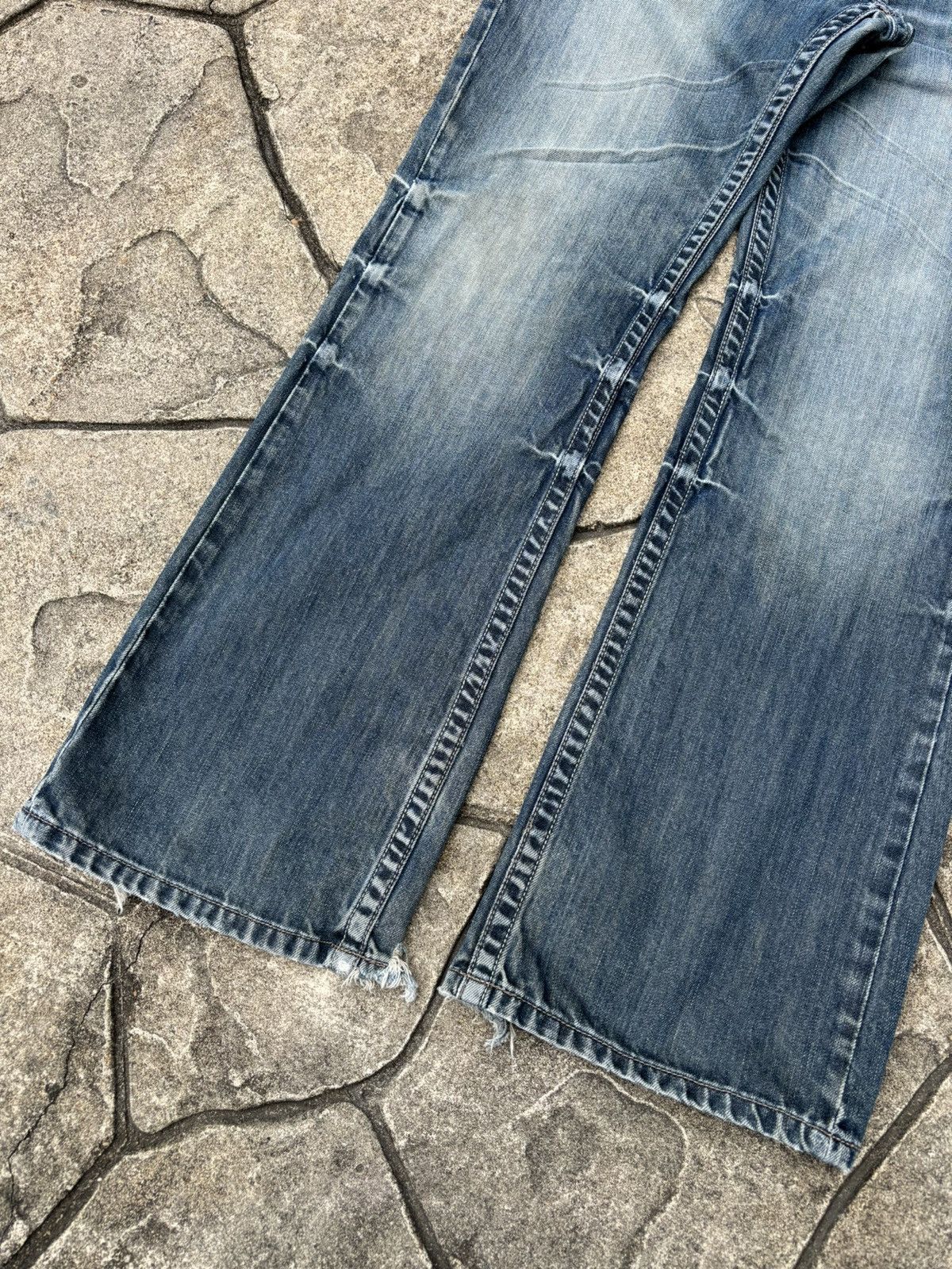 Marc Ecko × Vintage Crazy Y2K Marc Ecko Affliction Style Embroidered Rave Jeans Size US 34 / EU 50 - 3 Thumbnail