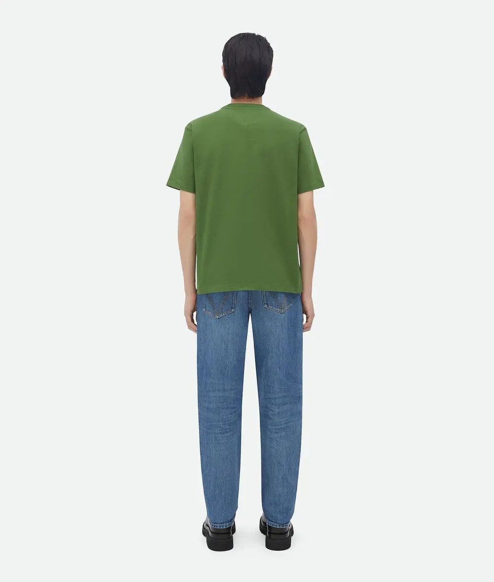 Bottega Veneta o1w1db11025 Sunrise Cotton Jersey T-Shirts in Green Size US L / EU 52-54 / 3 - 3 Thumbnail