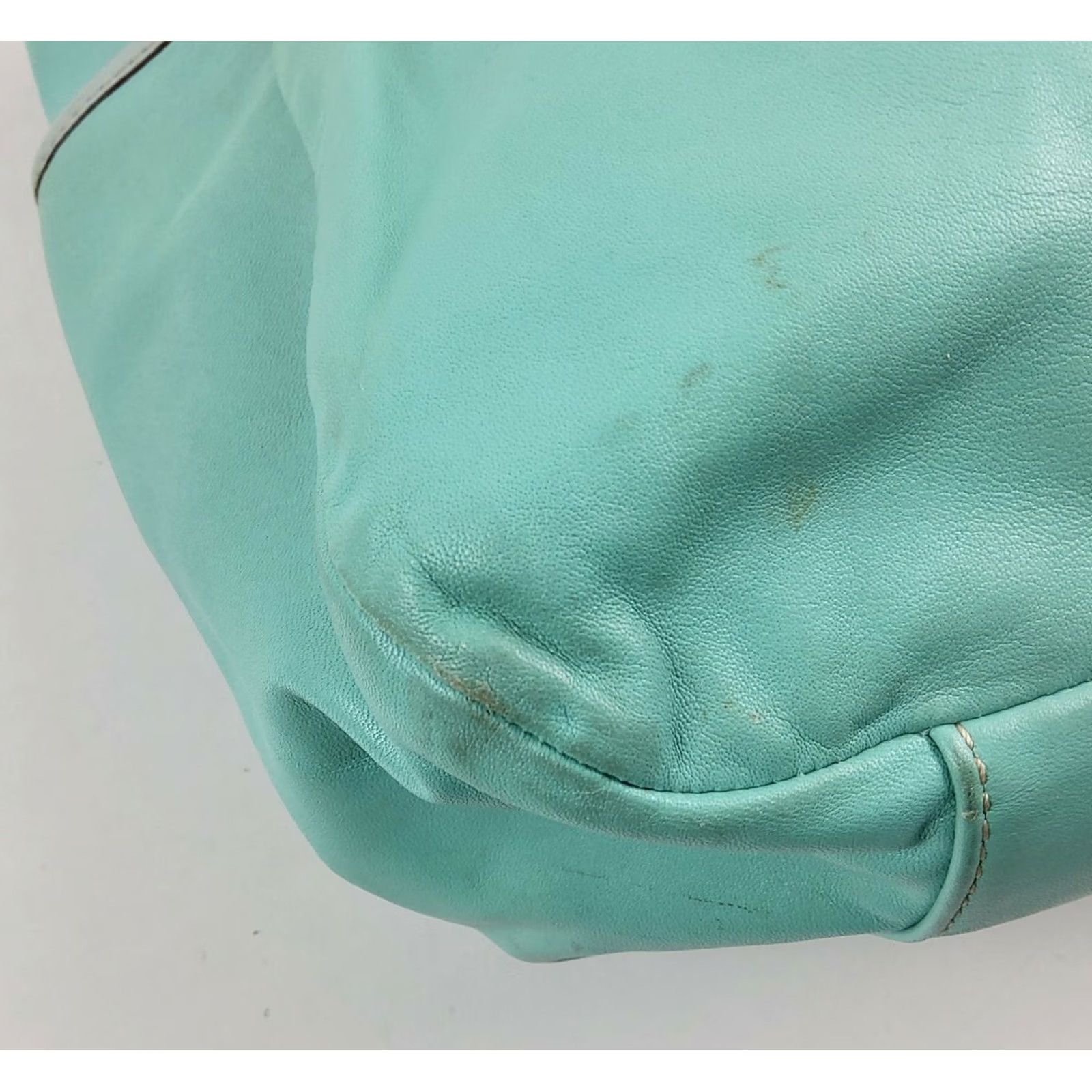 Coach COACH Gallery Leather Tote Shoulder Bag F16565 Purse Blue Womens Tote Medium Leather Adjustable Strap Exterior Blue Pattern Solid F16565/Co.aCH Size ONE SIZE - 7 Thumbnail