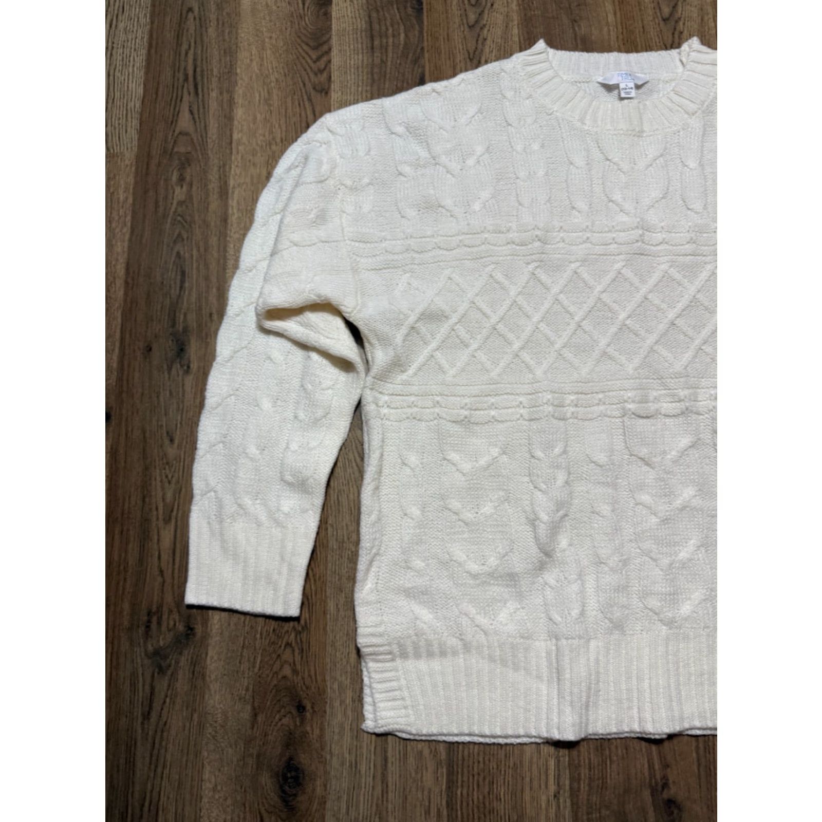 Vintage VINTAGE: No (omit) Time & Tru Sweater, Women's Size Large, White, Mock Neck, Pullover, Knit NWT Size L / US 10 / IT 46 - 3 Thumbnail