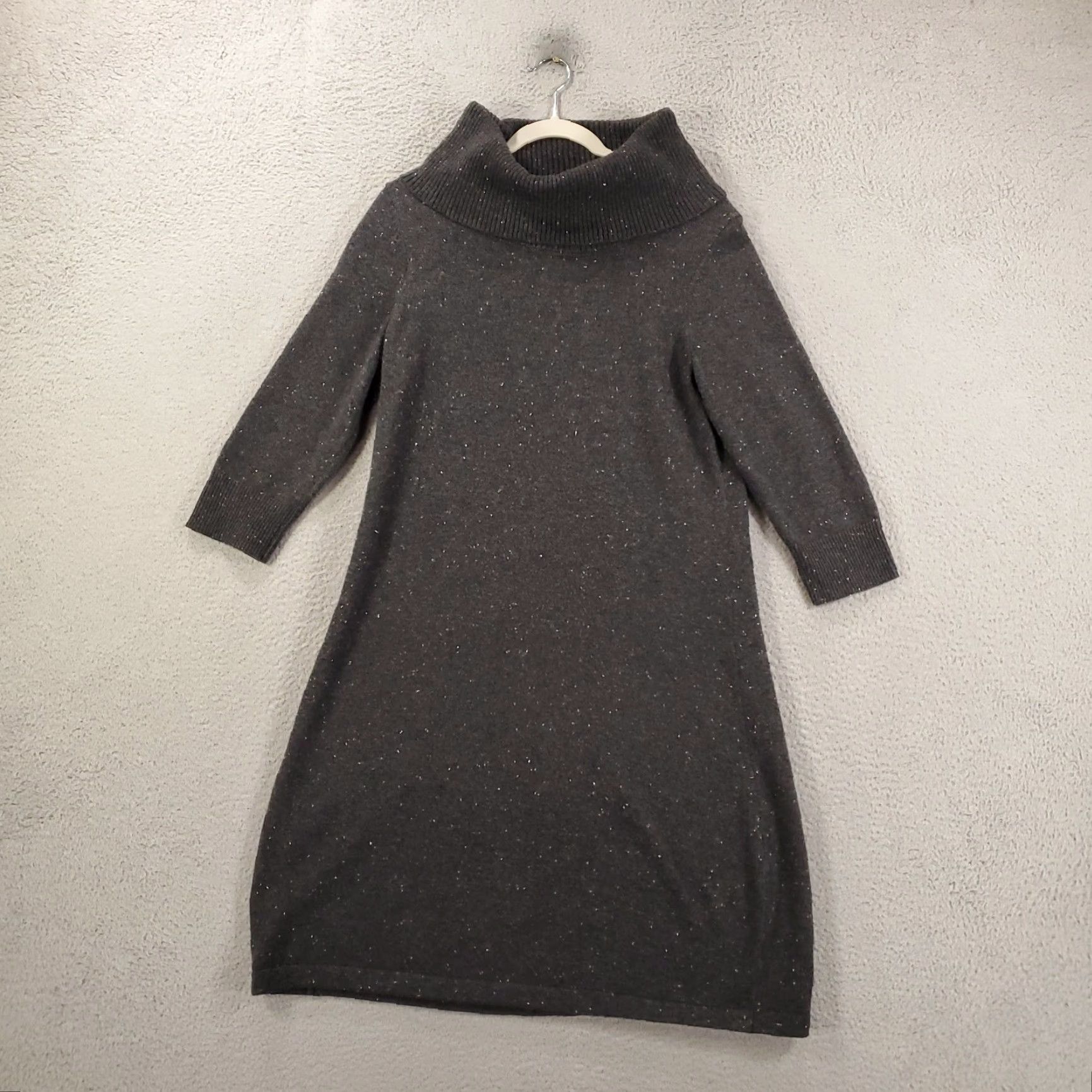 Talbots VINTAGE not applicable. Actually Talbots Sweater Dress Womens Size 0X Gray Black Speckled Cowl Neck Pullover 3/4 Sleeve Knee Length Knit Size XL / US 12-14 / IT 48-50 - 4 Thumbnail