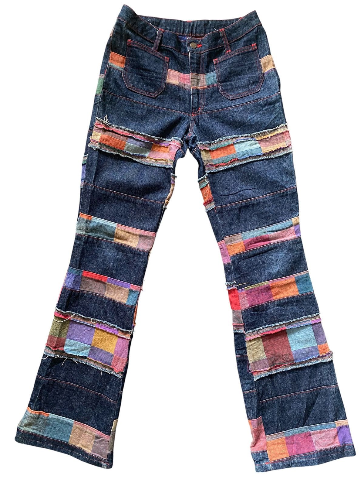 Hysteric Glamour × If Six Was Nine × Japanese Brand Rare Japan Denim Flared Bush Pant Distressed Patchwork Size US 30 / EU 46 - 1 Thumbnail