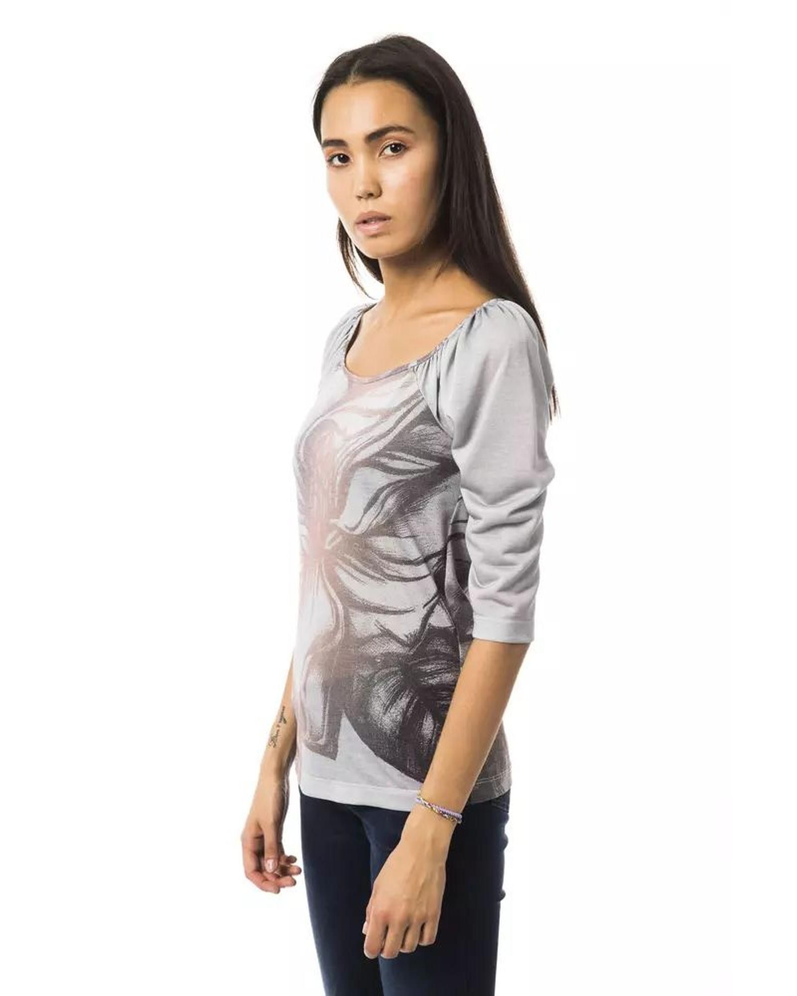 image of Byblos Printed Long Sleeve Top in Grey, Women's (Size Small)