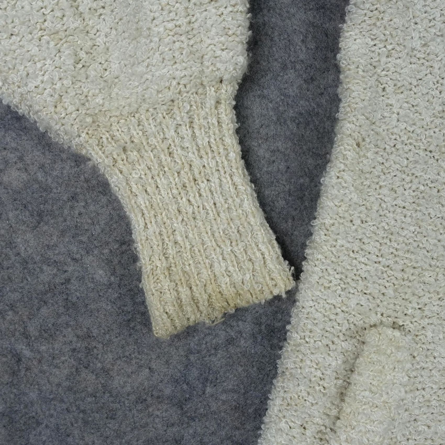 Paige VINTAGE Paige II Sweater Cardigan Womens Large White Chunky Knit Open Pockets Size L / US 10 / IT 46 - 4 Thumbnail