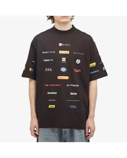 Balenciaga o1bcso1str0326 Business English T-Shirt Medium Fit in Black Size US XXS / EU 40 - 2 Thumbnail