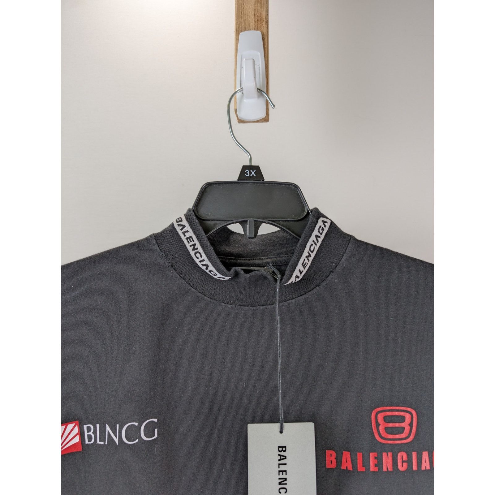 Balenciaga o1rshd1 Top League Vintage Jersey Short Sleeve Shirt Black Size US L / EU 52-54 / 3 - 7 Thumbnail