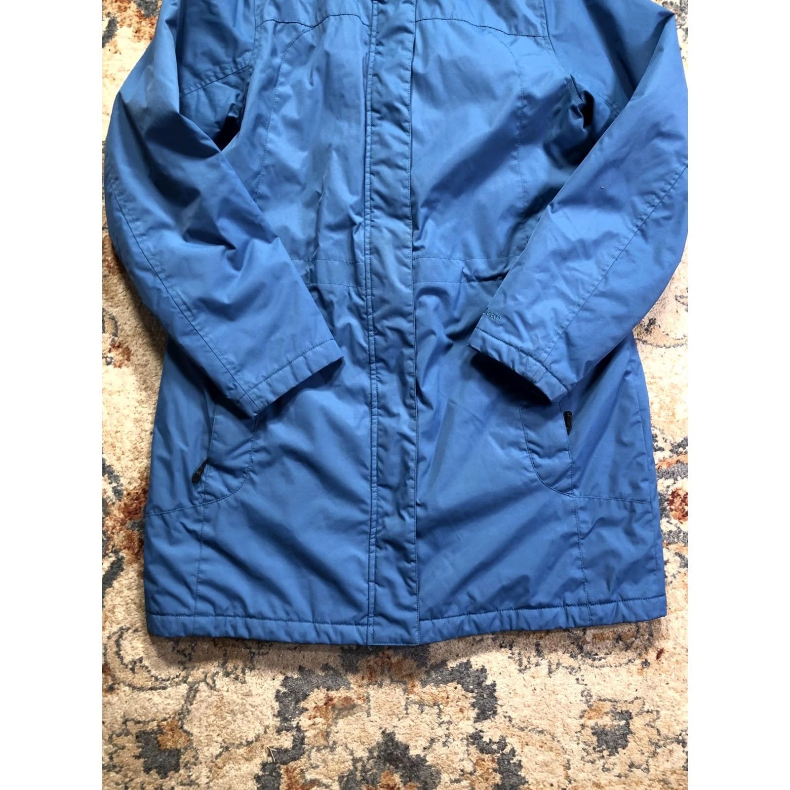 Vintage LL Bean Coat Womens Medium Blue Hooded Fleece Lined Quilted Insulated Parka Size M / US 6-8 / IT 42-44 - 5 Thumbnail