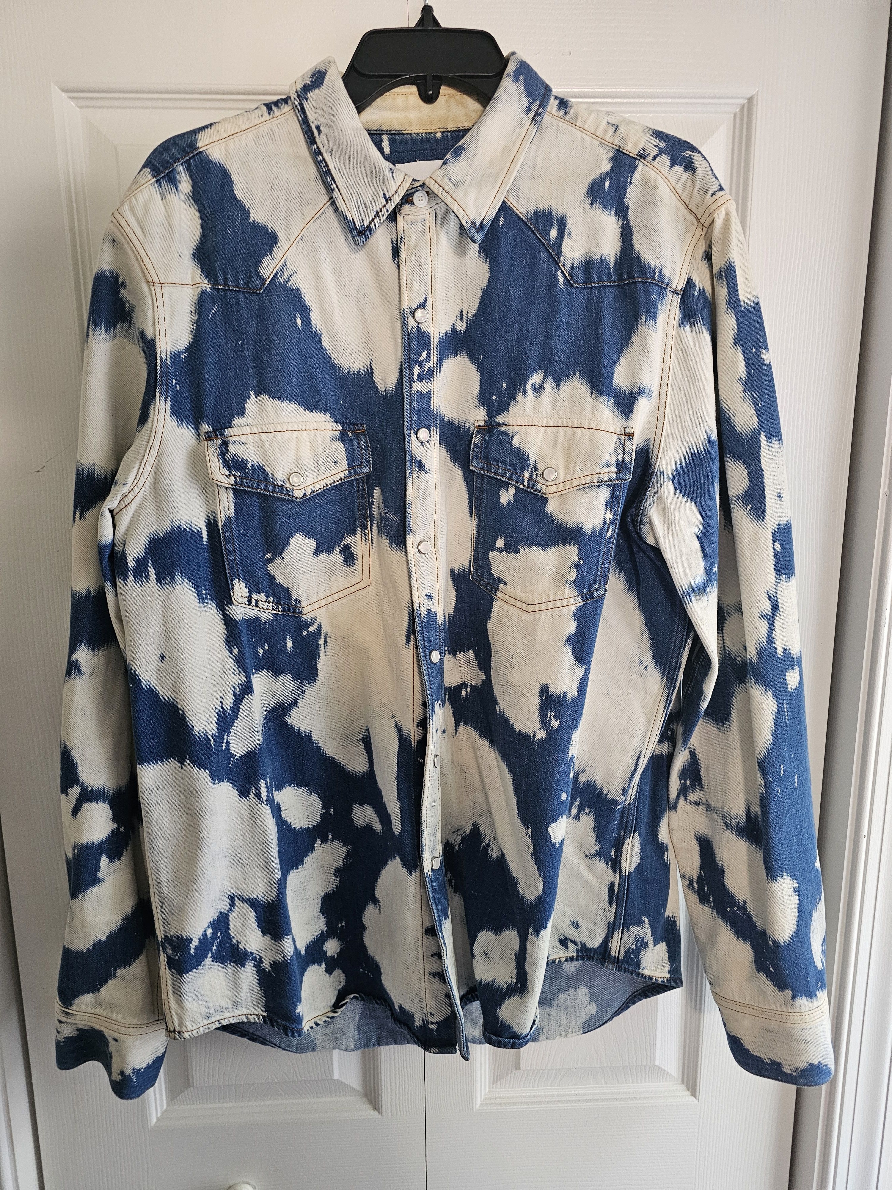 image of Burberry Denim Overshirt in Blue, Men's (Size XL)