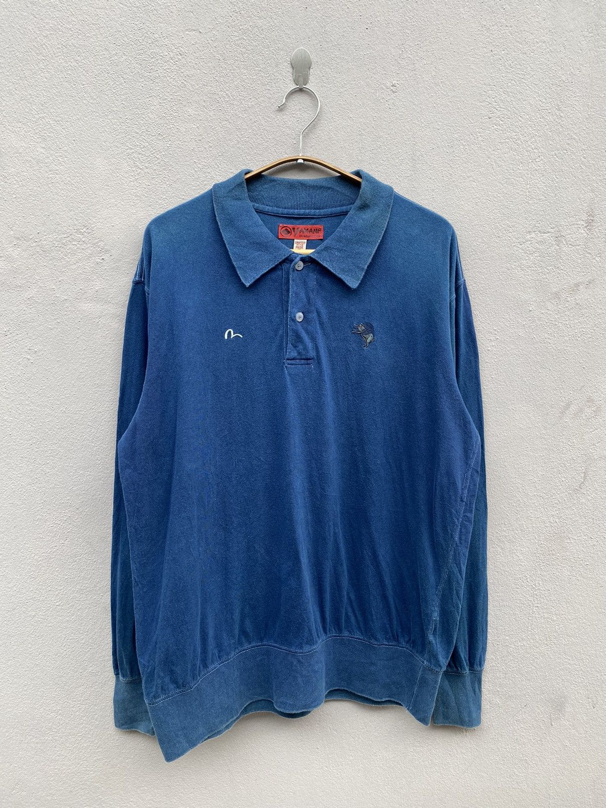 Evisu Stevie Kau x Yamane Evisu Flying Pig Indigo Jumper Shirt Size US L / EU 52-54 / 3 - 1 Thumbnail