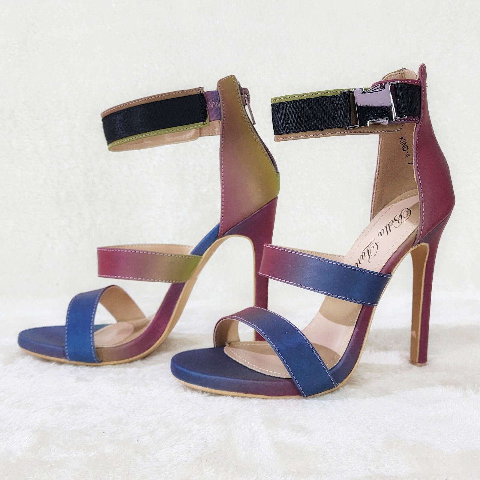 Other Festive Colorful Reflective Triple Strap Mini Platform High Size US 9 / IT 39 - 1 Thumbnail