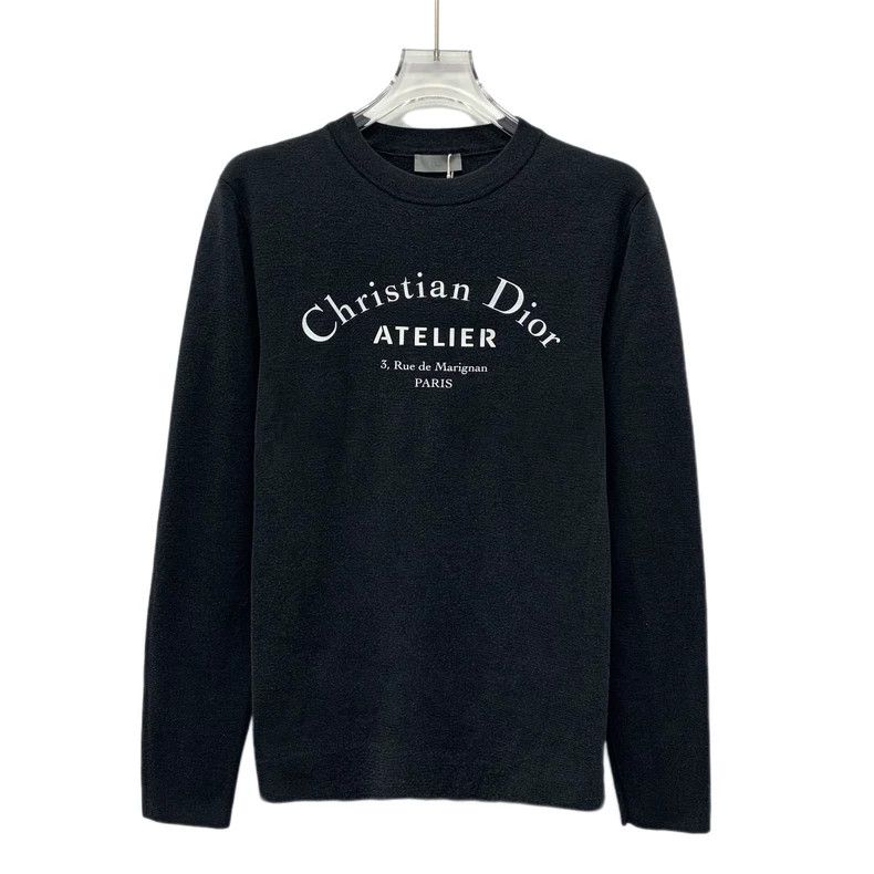 Dior Dior Black Logo Wool Crewneck Sweatshirt Size US S / EU 44-46 / 1 - 1 Thumbnail