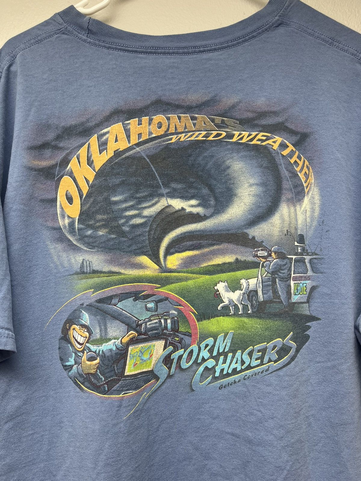 Vintage Eskimo Joes Oklahoma Wild Weather Storm Chasers Tshirt Size US XL / EU 56 / 4 - 4 Thumbnail