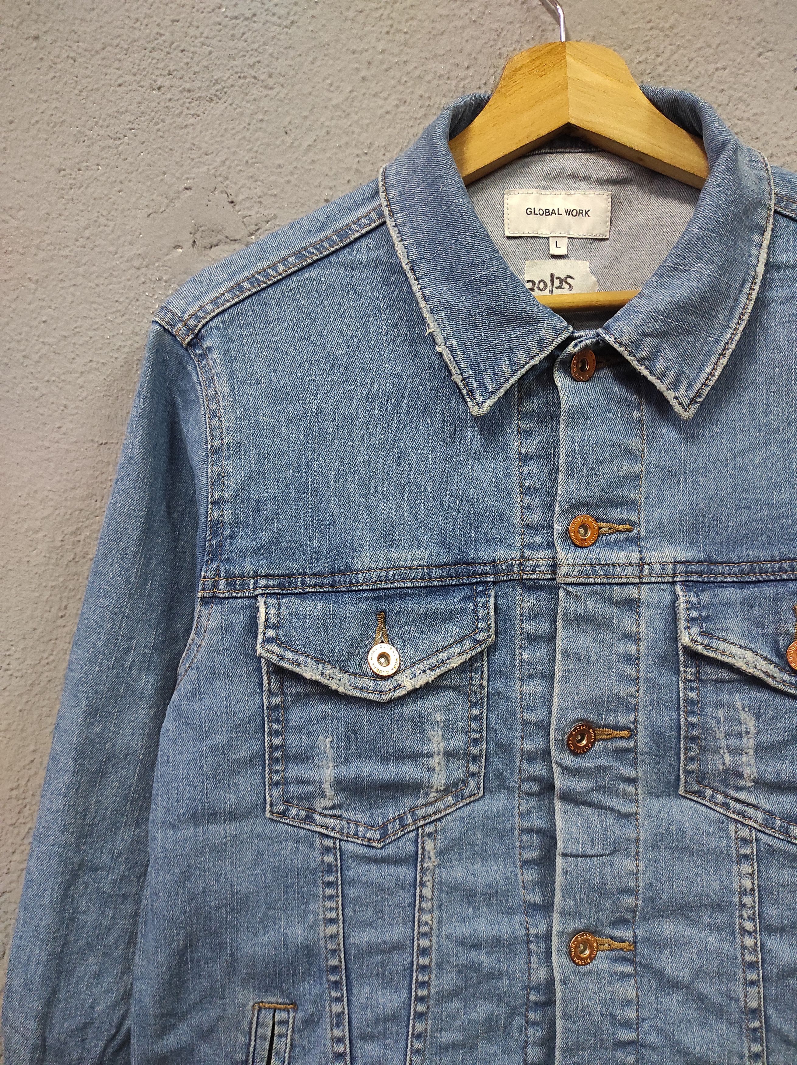 Global Work × Japanese Brand GLOBAL WORK TRUCKER DENIM JACKET Size L / US 10 / IT 46 - 3 Thumbnail