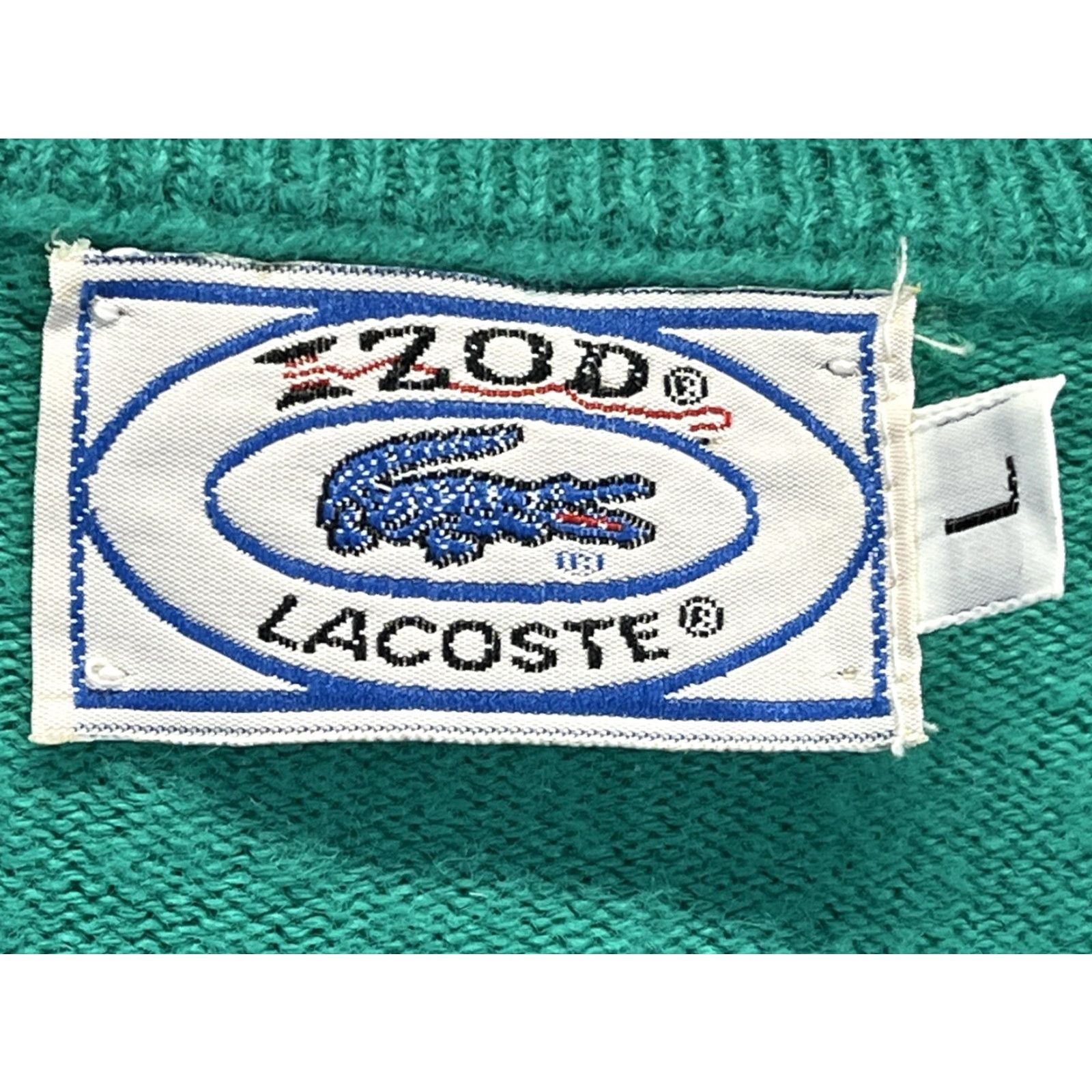 Lacoste VINTAGE Lacoste Sweater Mens L Green V-Neck Logo 70s Grandpa Core Pullover Knit Acrylic Long Sleeve Size US L / EU 52-54 / 3 - 5 Thumbnail
