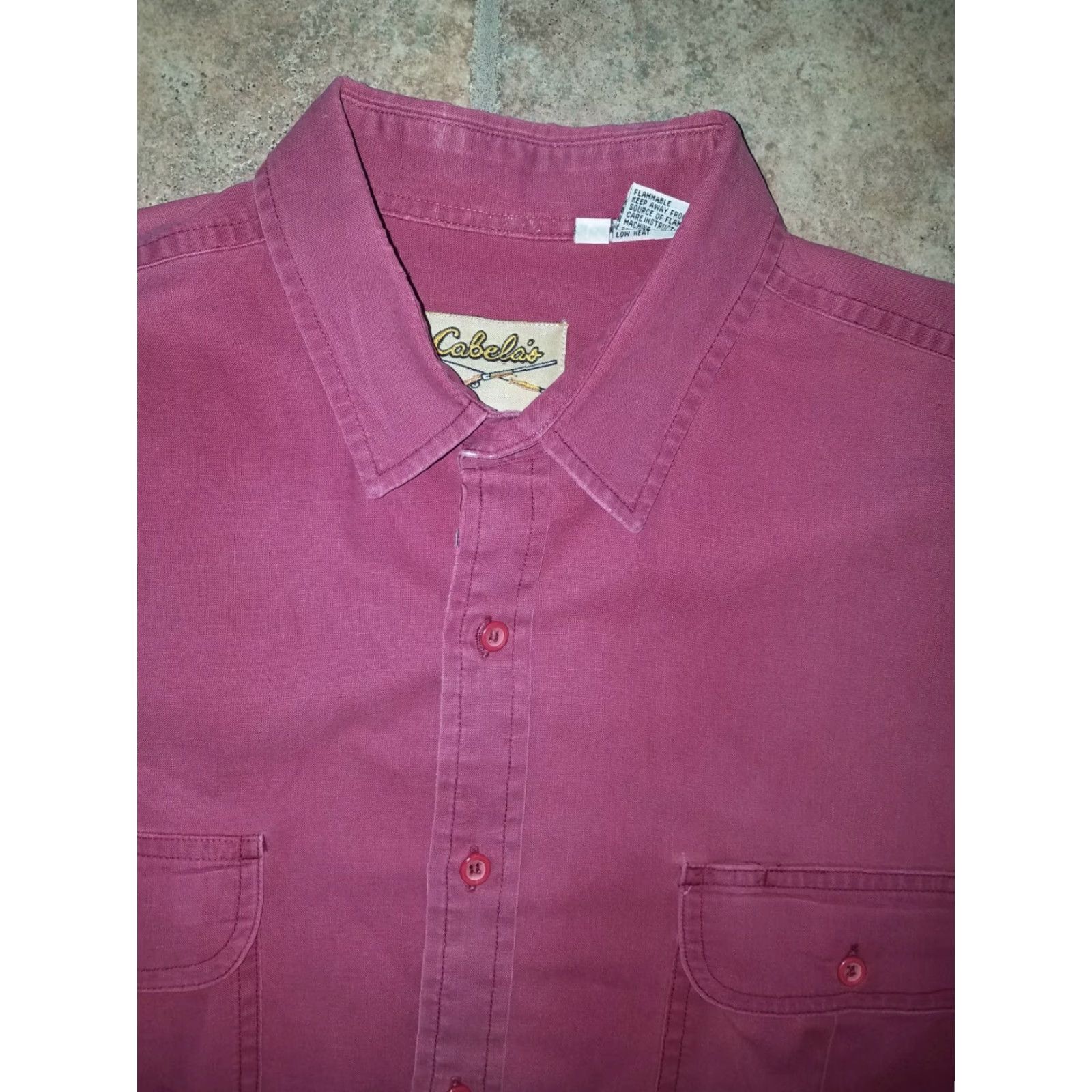 Vintage Cabela's Red Button-Down Shirt Mens L 100% Cotton Long Sleeve Button-Up Shirt Size US L / EU 52-54 / 3 - 2 Thumbnail
