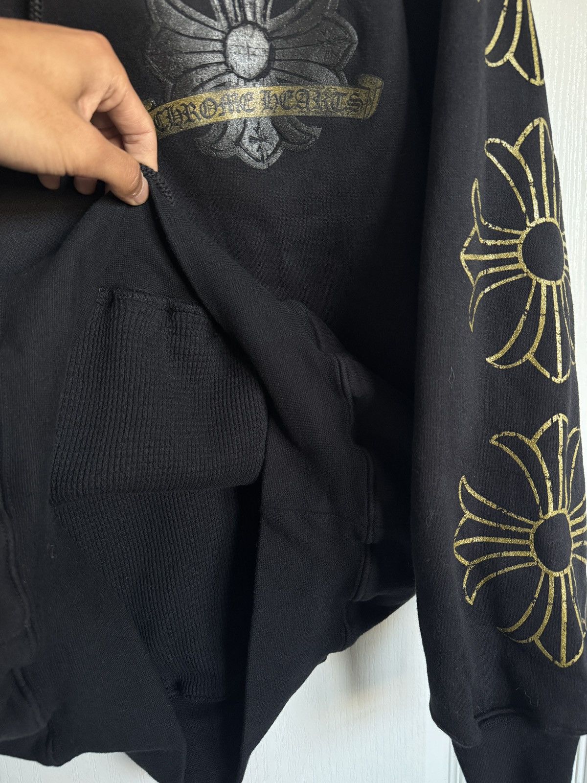 Chrome Hearts Chrome Hearts Gold Horse Shoe Cross Dagger Thermal Hoodie Size US M / EU 48-50 / 2 - 9 Thumbnail