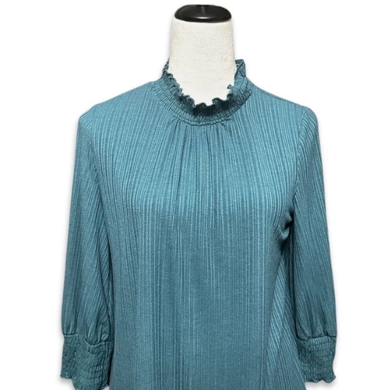 Other W5 Blouse Shaded Spruce Ribbed Smocked 3/4 Sleeves Green M Size M / US 6-8 / IT 42-44 - 3 Thumbnail