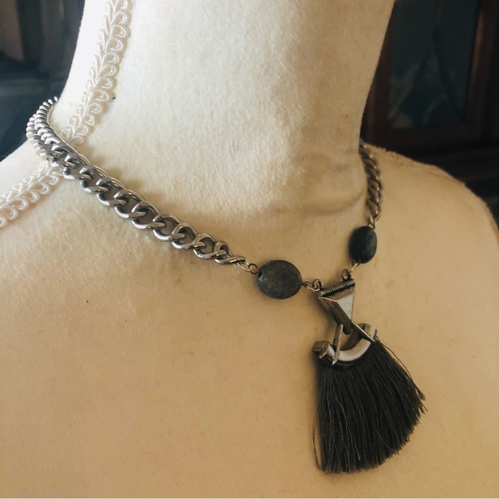 Handmade Handcrafted repurpose genuine labradorite cuban necklace Size ONE SIZE - 3 Thumbnail