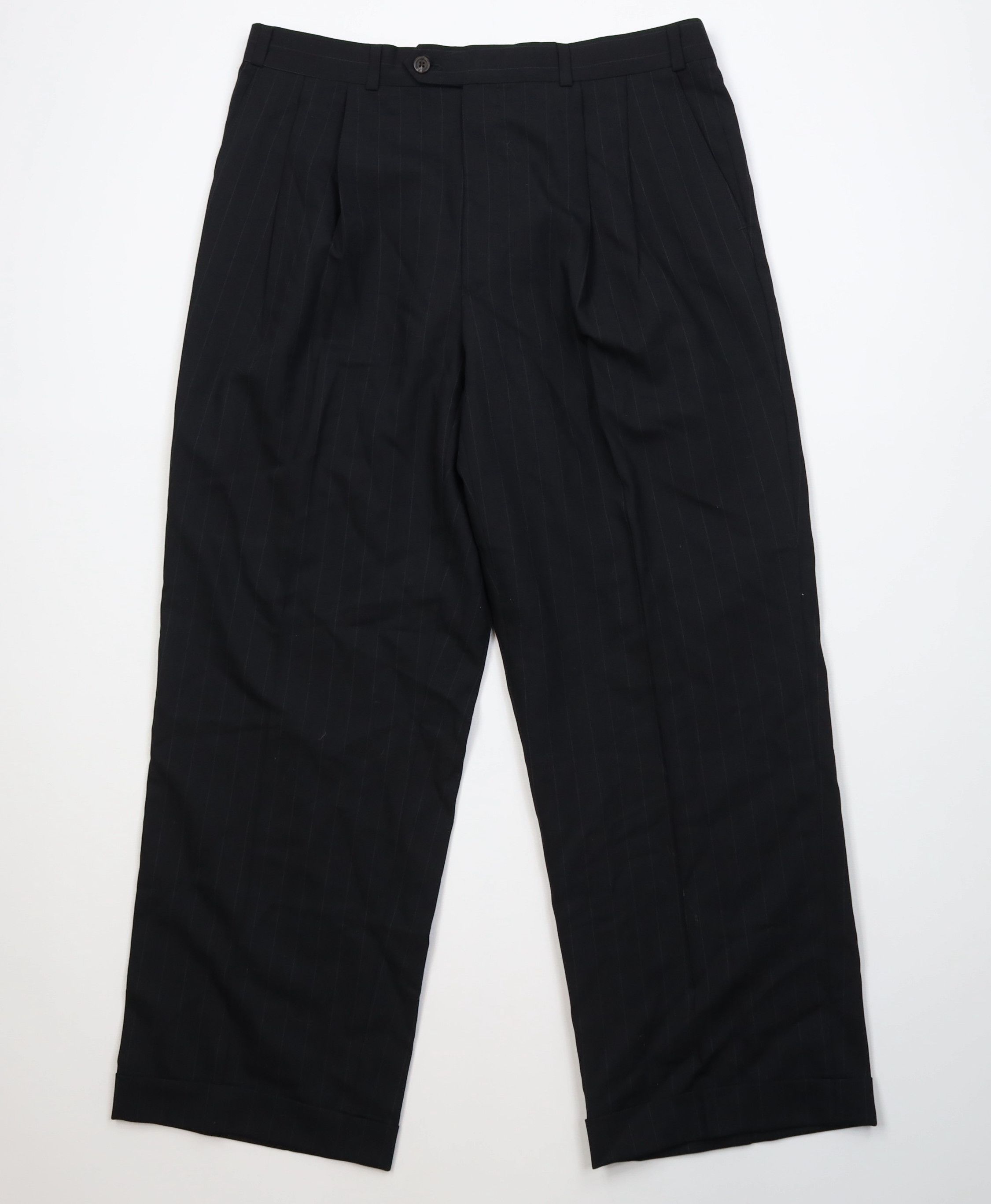 Vintage Vintage 90s Streetwear Knit Pinstriped Wide Leg Chino Pants Size US 34 / EU 50 - 1 Thumbnail