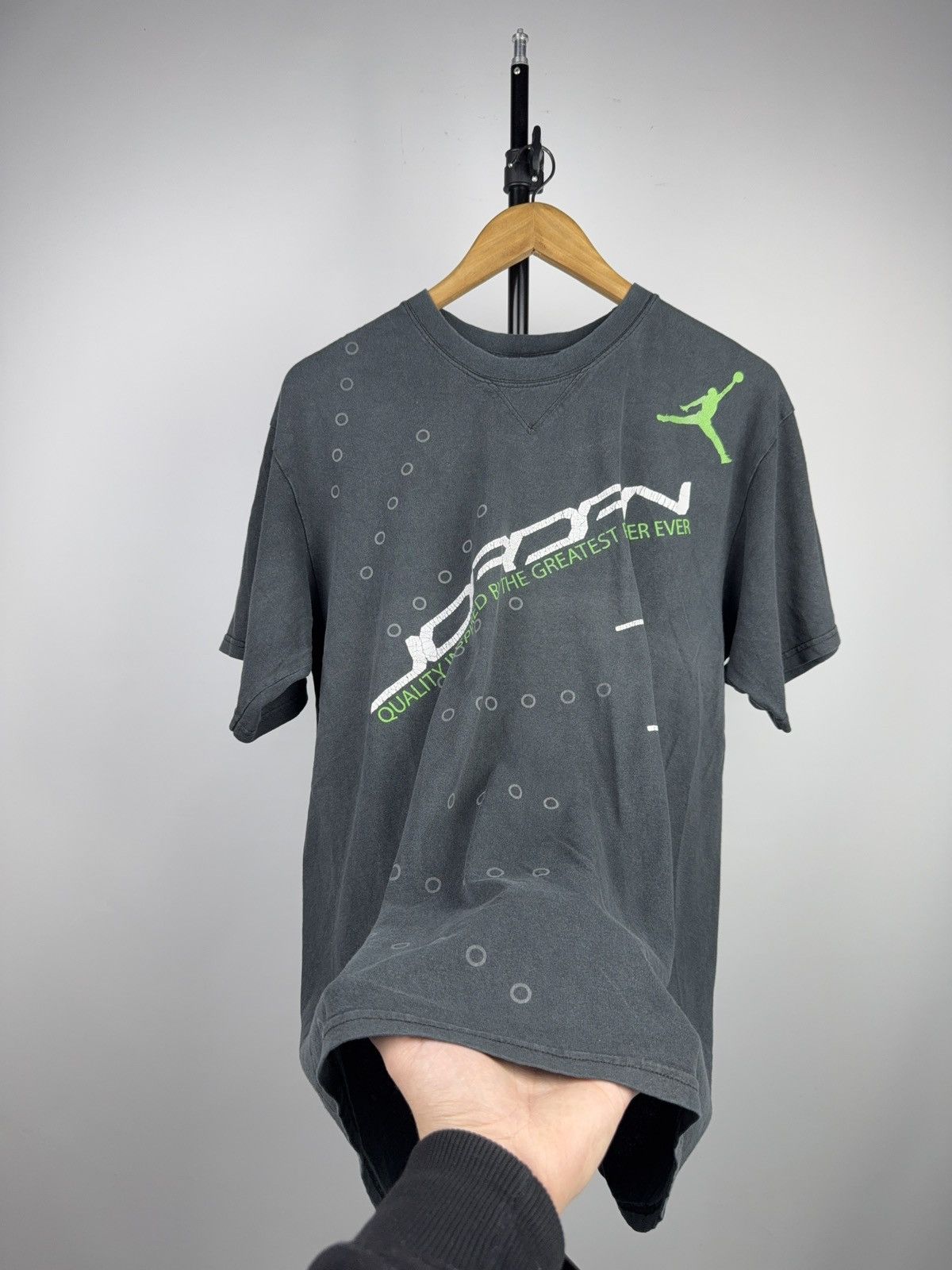 Jordan Brand Vintage 00s Jordan Jumpman Tee Neon Green Logo Y2K Style Size US M / EU 48-50 / 2 - 8 Thumbnail