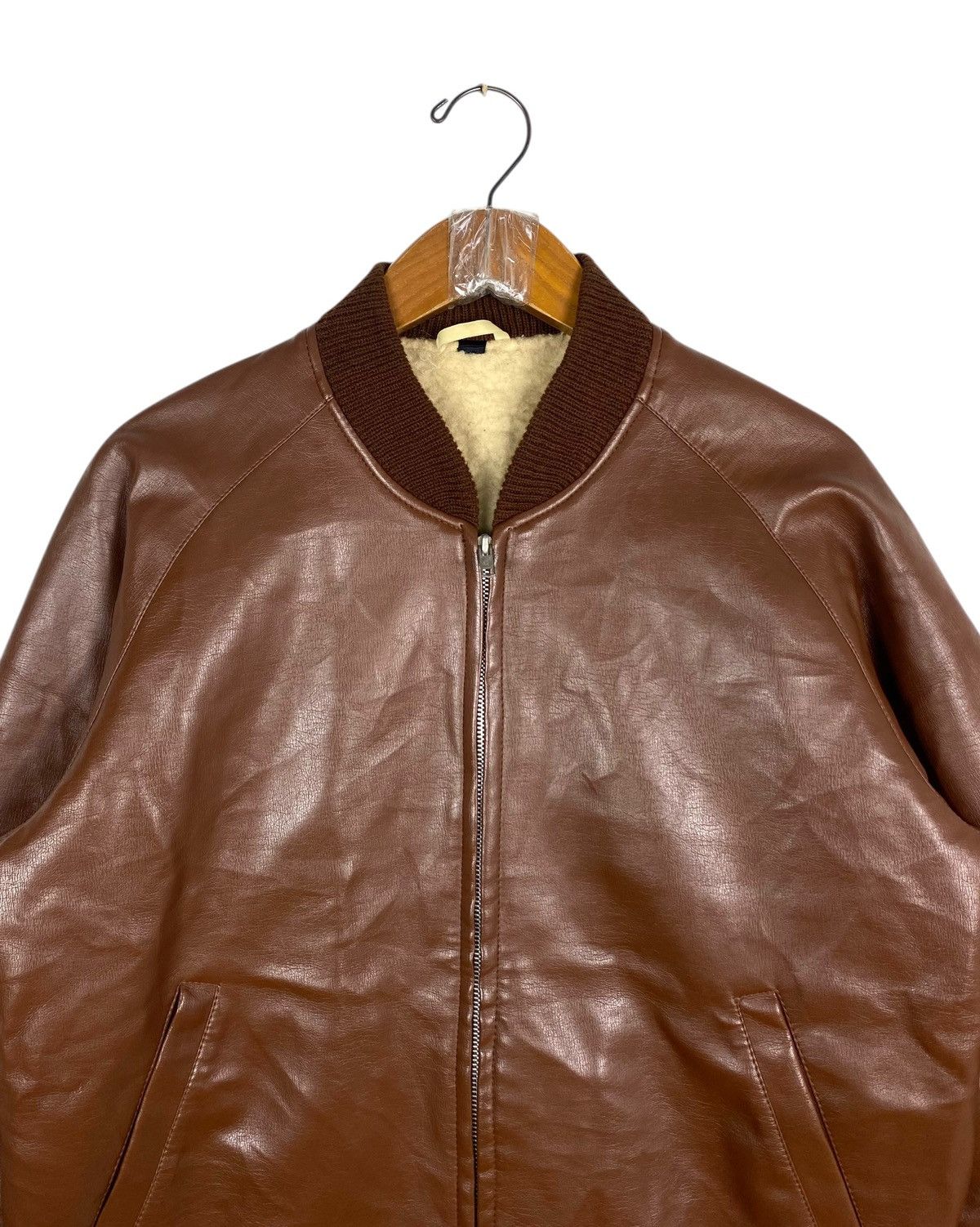 Japanese Brand Rare‼️ Vintage Japanese Brand Synthetic Leather Bomber Jacket Size US S / EU 44-46 / 1 - 4 Thumbnail