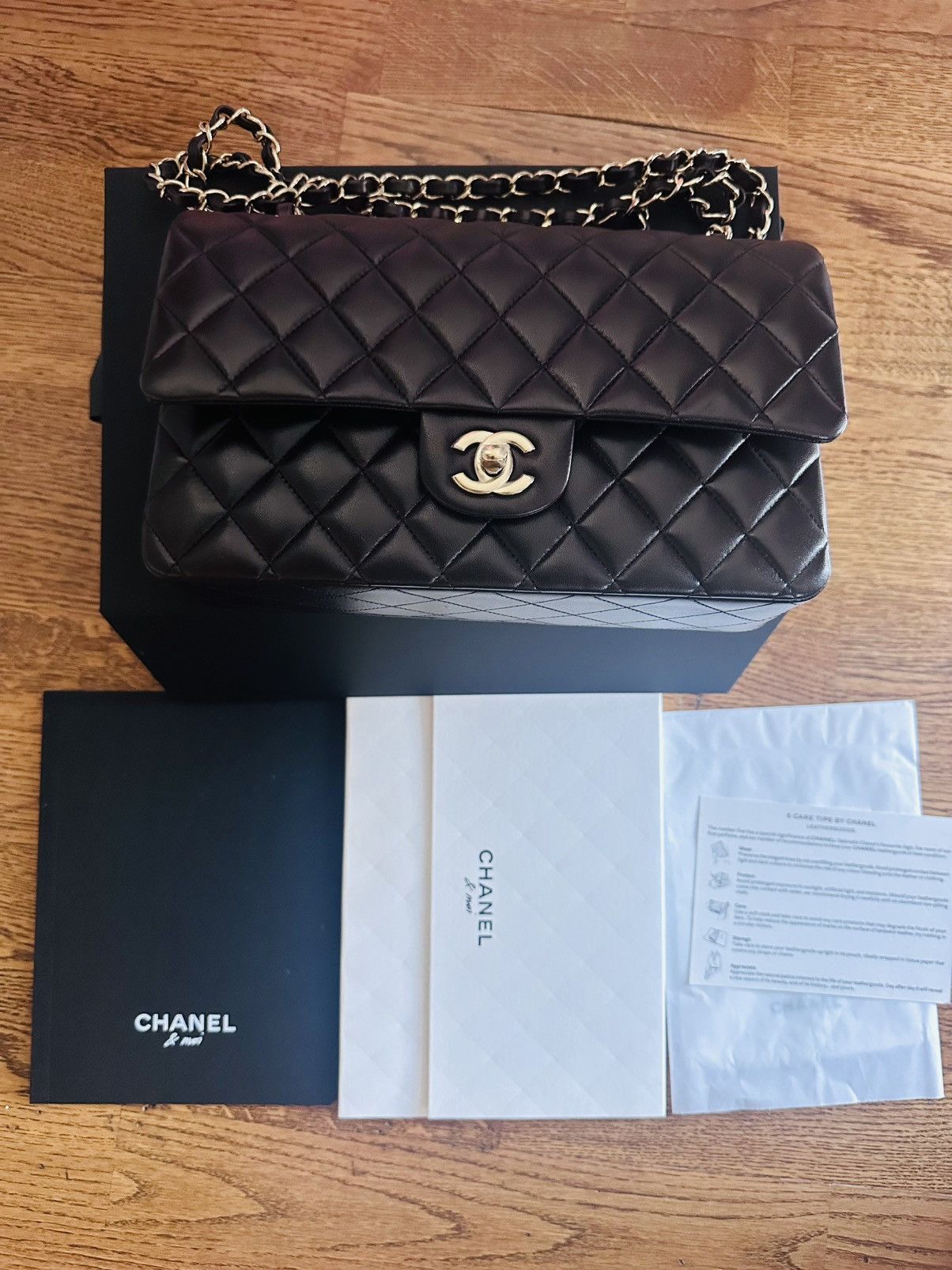 Chanel Chanel Double Flap Diamond Quilted Medium Dark Brown Size ONE SIZE - 15 Thumbnail