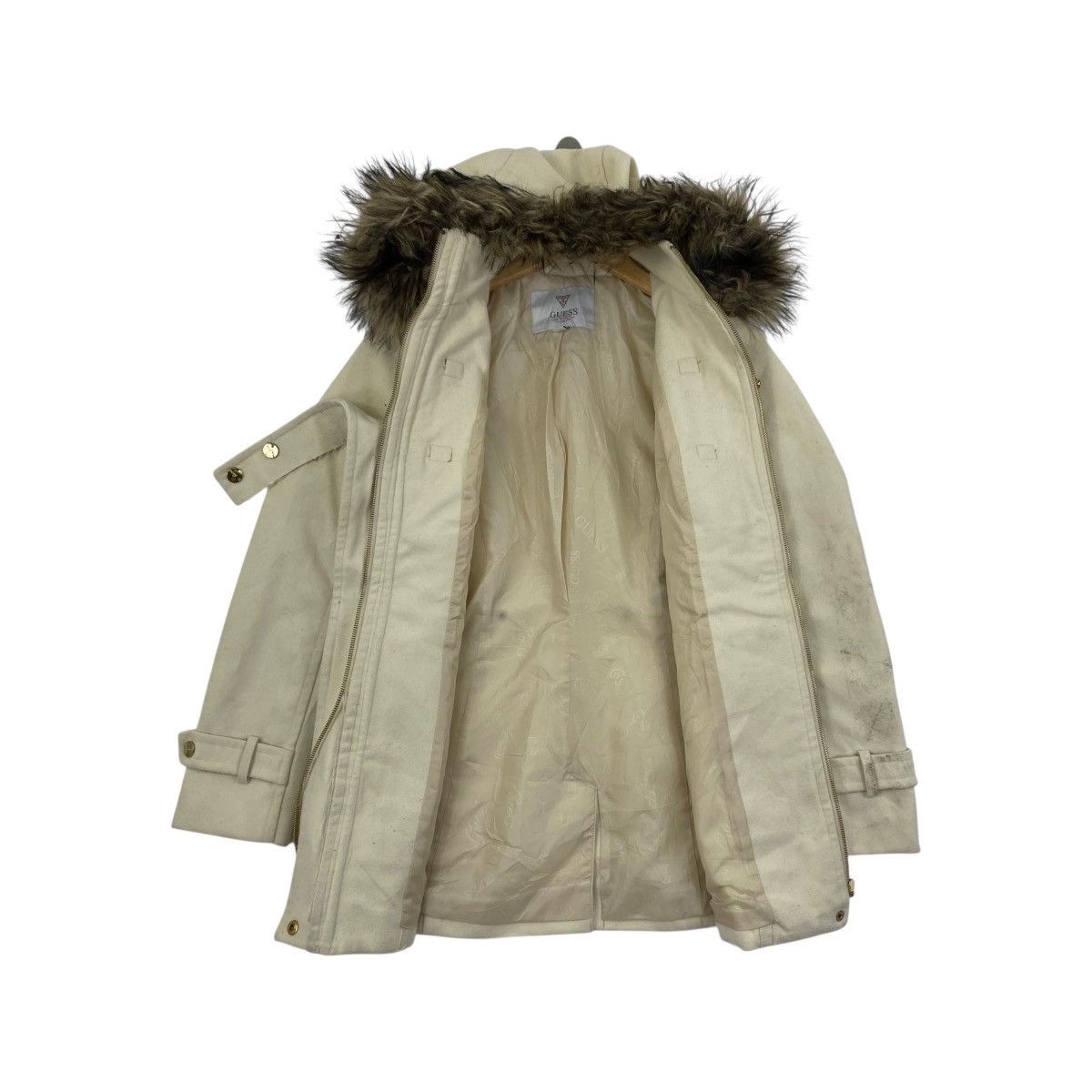 Guess Vintage GUESS LOS ANGELES Est 1981 Hooded Fur Winter Coat Size S / US 4 / IT 40 - 3 Thumbnail