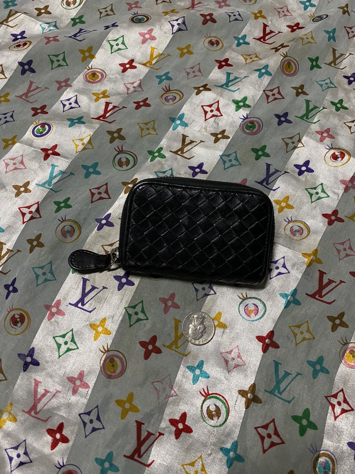 Bottega Veneta × Vintage Bottega Veneta Black Wallet Pouch Preowned Size ONE SIZE - 4 Thumbnail