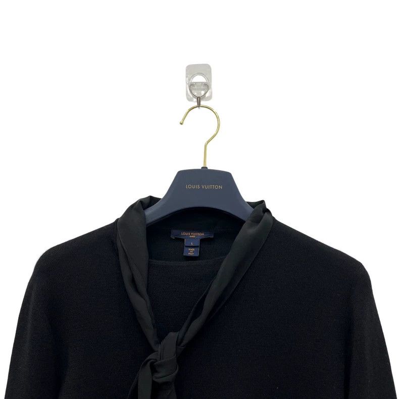 Louis Vuitton Louis Vuitton Black knit silk ribbon long sleeves Size L / US 10 / IT 46 - 3 Thumbnail
