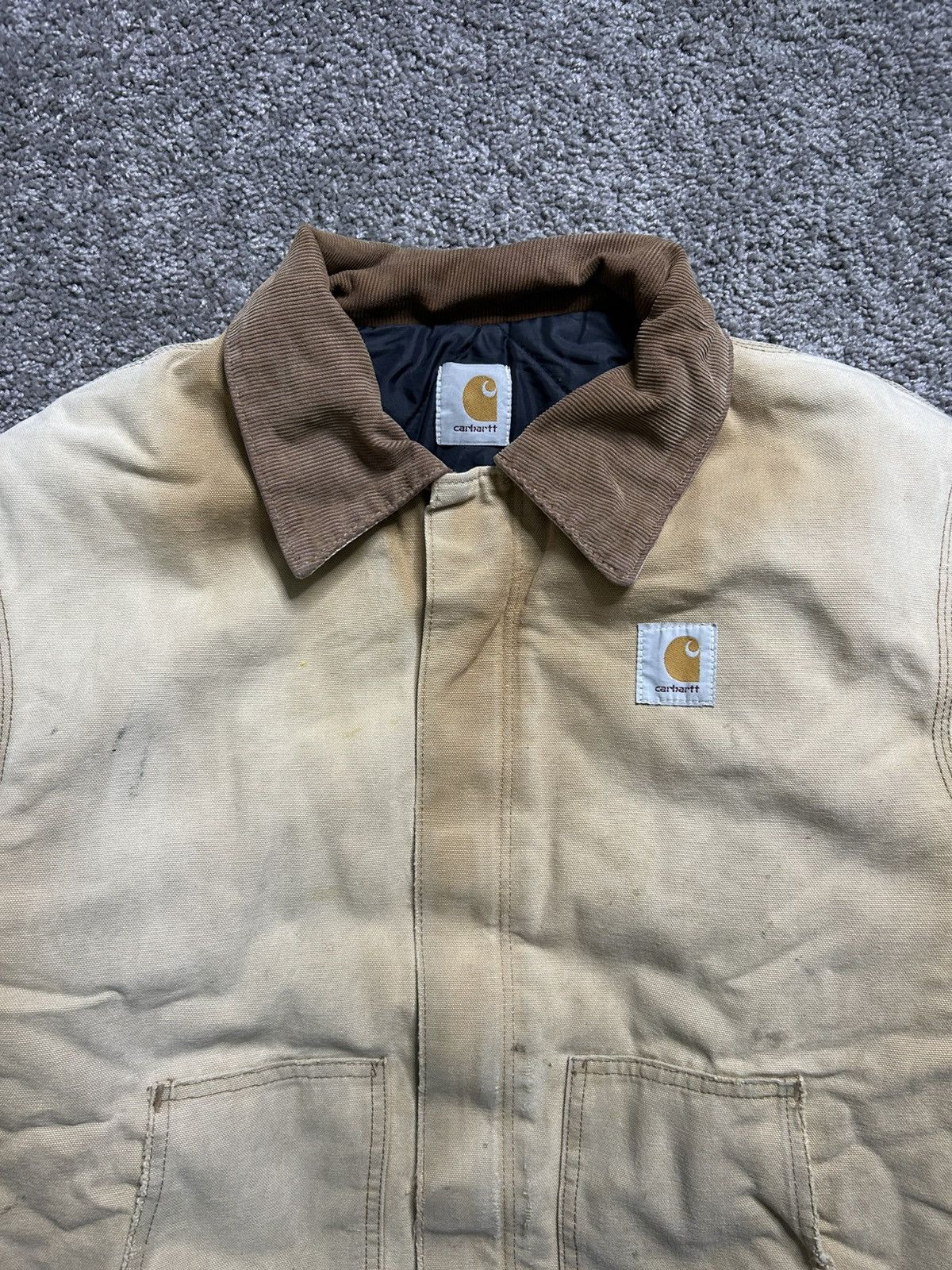 Carhartt Vintage 90s Carhartt Arctic Jacket Tan Quilt Lined Work Sun Size US XL / EU 56 / 4 - 2 Thumbnail