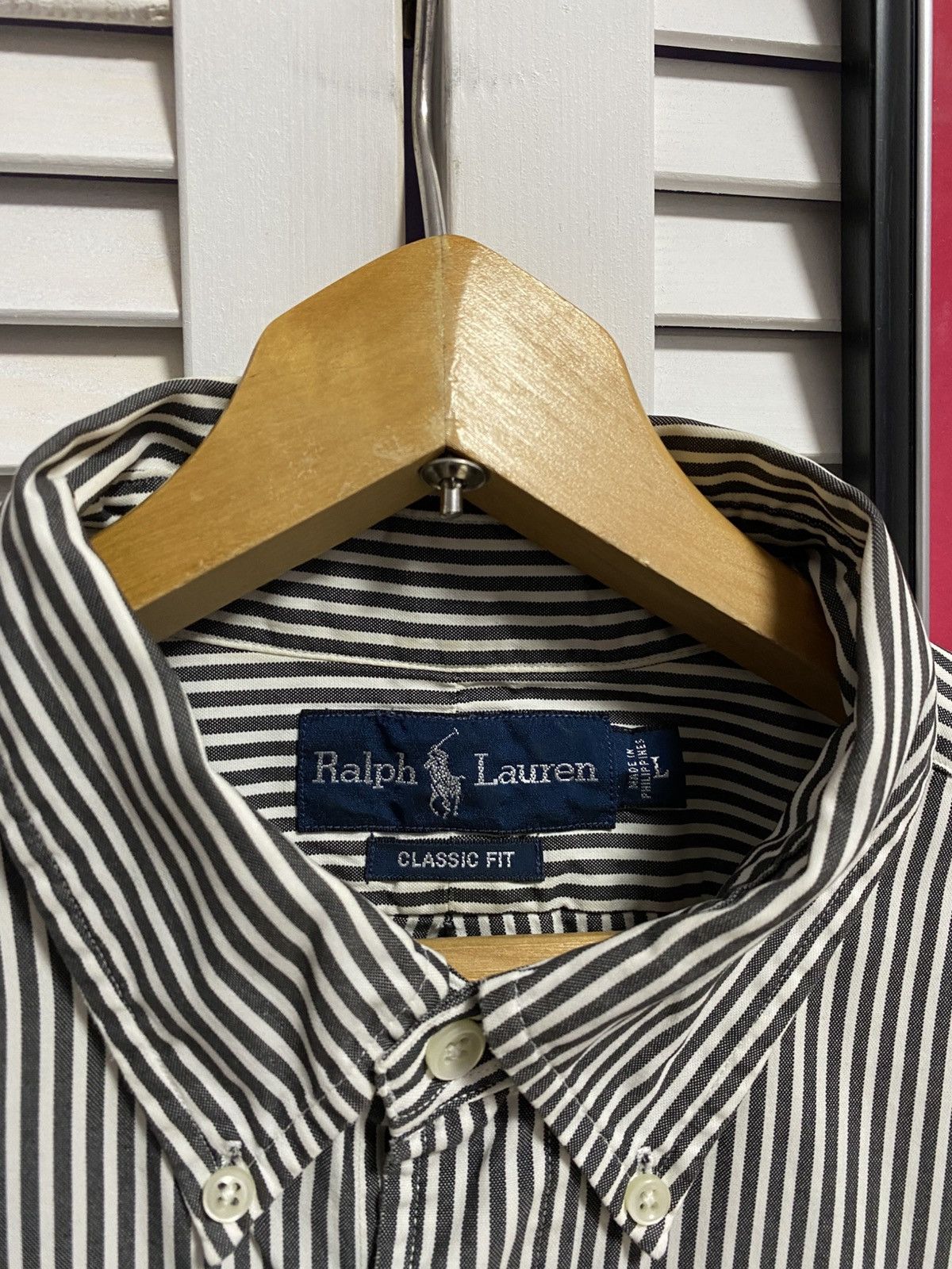 Polo Ralph Lauren Vintage Shirt Polo Ralph Lauren Hours Striped Zebra Size US L / EU 52-54 / 3 - 5 Thumbnail