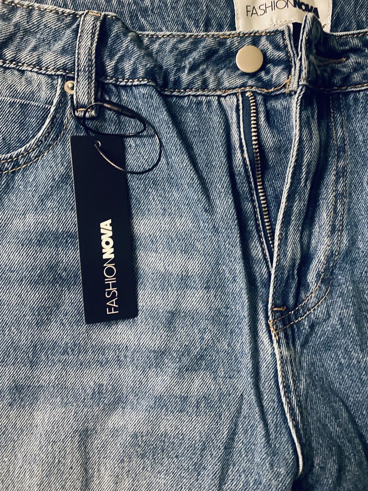 Fashion Nova Back for more Ankle tie Straight leg Jean | Medium Wash Size 36" / US 14 / IT 50 - 6 Thumbnail