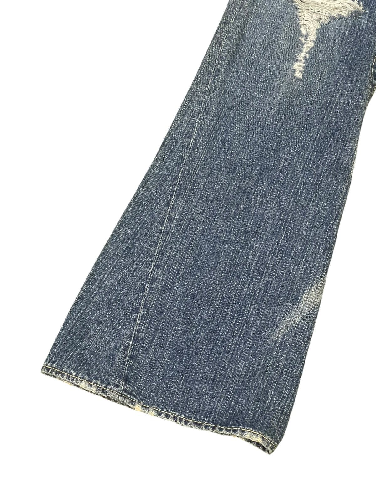 Japanese Brand Flare Jeans Rush Hour Distress Denim Boot Cut 2🟦2 Size US 35 - 5 Thumbnail