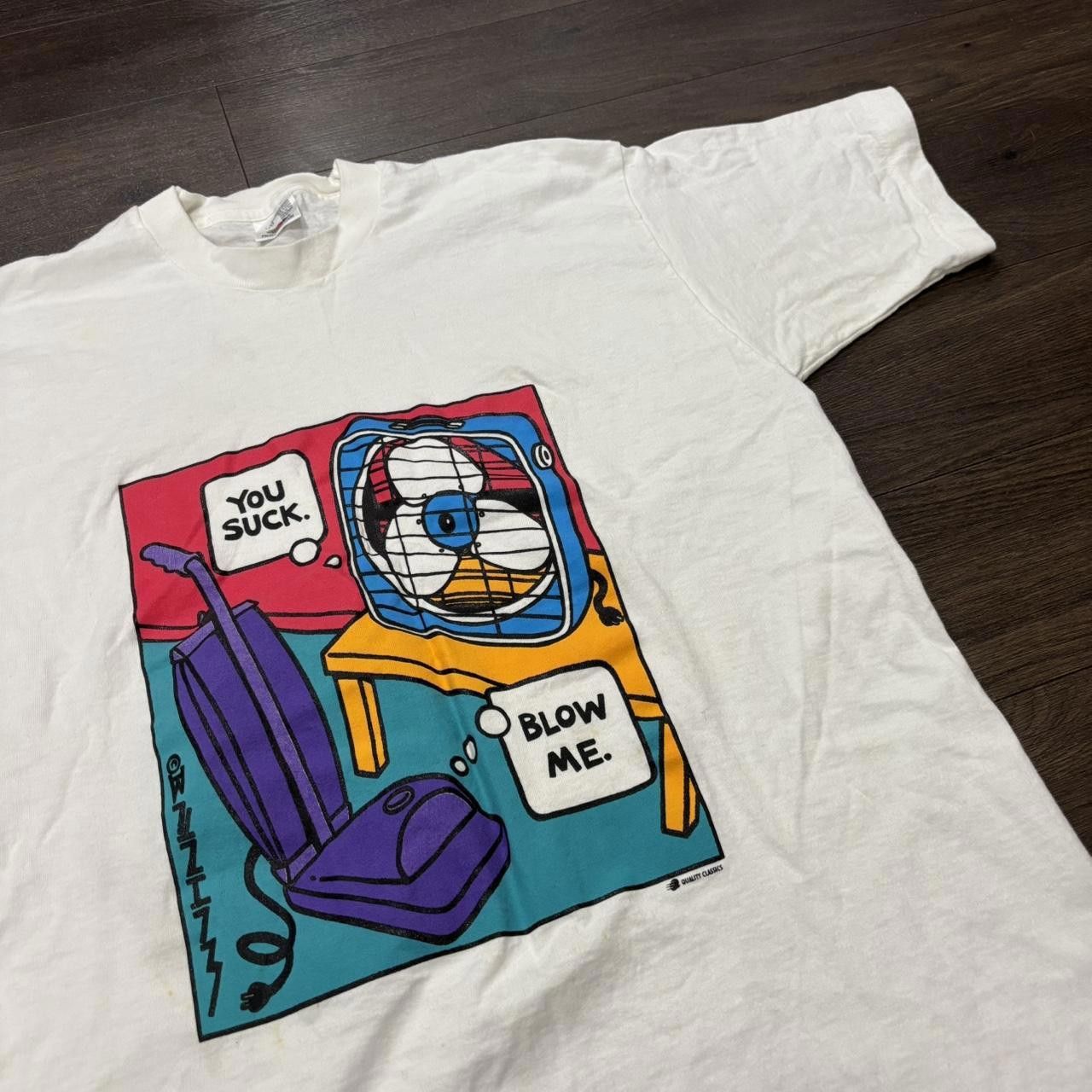 Fruit Of The Loom Vintage you suck blow me pop art t shirt 90s M/L Size US L / EU 52-54 / 3 - 1 Thumbnail