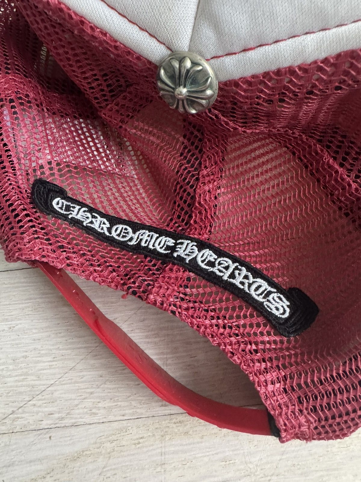 Chrome Hearts Red Multicolor Cross King Taco Trucker Hat Size ONE SIZE - 3 Thumbnail