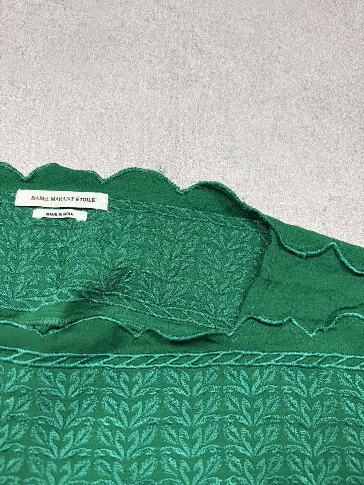 Isabel Marant Etoile Isabel Marant Étoile Green Embroidered Scallop Top Rare 48 Size XS / US 0-2 / IT 36-38 - 10 Thumbnail