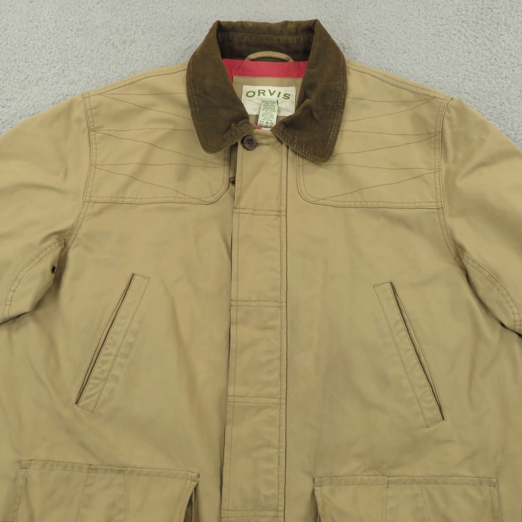 Orvis Orvis Jacket Men XL Chore Barn Shooting Patch Hunting Khaki Lined Corduroy Coat Size US XL / EU 56 / 4 - 5 Thumbnail